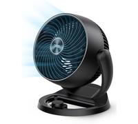 Dreo 28 db Ventilador de Mesa Silencioso, Altura 30 cm, 3 Velocidades, Flujo de Aire Fuerte 21 m, Inclinación Ajustable 120°, Circulador de Aire Turbo, Ventilador Portátil Para Dormitorio, Negro