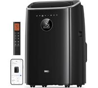 DREO aire acondicionado portátil 7500 BTU 3-en-1 refrigeración/ventilación/deshumidificación, silencioso para dormitorio u oficina, control por app y voz, sin drenaje, kit ventana, 2,5 L/h, AC318S