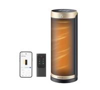 Dreo Calefactor Inteligente 2000W para Dormitorio, Estufa Portátil 16 Pulgadas con Oscilación de 70°, Termostato, Mando a Distancia, 3 Modos, 3 Velocidades, Temporizador 12H, Solaris Slim H3S Mejorado