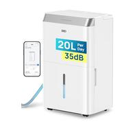 DREO Deshumidificador Inteligente 20 L/24 h, para estancias de hasta 37 m² - eficiente y silencioso - App & Alexa, 3 modos, temporizador, humedad ajustable, tubo de desagüe, dormitorio & baño