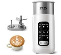 Dreo Espumador de leche, espumador eléctrico 8 en 1 para café con leche, máquina de espuma caliente y fría de 9 onzas/270 ml, calentador automático de leche para leche láctea y no láctea con LED