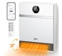 Dreo Inteligente Calefactor Bajo Consumo, Oscilación de 30°, 2000W Termoventilador Electrico, Calefactor Baño Pared, Termostato Ajustable, Control Remoto, 24H Temporizador, Instalación Sencilla, Alexa