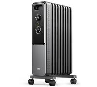 Dreo Radiador de aceite con 9 aletas 2000W, calefactor eléctrico silencioso para dormitorio, termostato ajustable, protección contra sobrecalentamiento y vuelco, seguridad infantil, bajo consumo