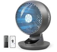 Dreo Ventilador de Mesa 3D para Dormitorio, Aire Potente 8.8 m/s, Ultra Silencioso 22 dB, Oscilación 90°, Control por App y Voz, 9 Velocidades, Temporizador 8/12 h, Ideal para Hogar y Oficina
