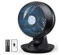 Dreo Ventilador de Mesa 3D para Dormitorio, Aire Potente 8.8 m/s, Ultra Silencioso 22 dB, Oscilación 90°, Control por App y Voz, 9 Velocidades, Temporizador 8/12 h, Ideal para Hogar y Oficina