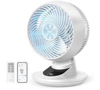 Dreo Ventilador de Mesa 3D para Dormitorio, Aire Potente 8.8 m/s, Ultra Silencioso 22 dB, Oscilación 90°, Control por App y Voz, 9 Velocidades, Temporizador 8/12 h, Ideal para Hogar y Oficina