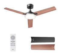 Dreo Ventilador de techo luces y control remoto, 52'', color gris, 5CCT, 6 niveles de intensidad regulable, 6 velocidades, motor CC reversible silencioso, temporizador de 1-4-8 horas