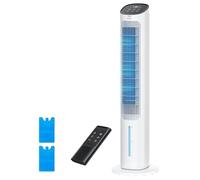 DREO Ventilador de Torre con Refrigeración, ventilador silencioso con enfriamiento por agua, enfriador evaporativo de 40 pulgadas, oscilación 80°, 3 modos, 4 velocidades, mando a distancia