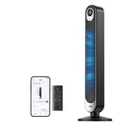 Dreo Ventilador de Torre con WiFi Alexa, Ventilador Silencioso de Pie Para Dormir con Mando a Distancia, 8,53 m/s de Velocidad, Oscilante de 90° con 9 Velocidades, 4 Modos, Temporizador de 12 Horas