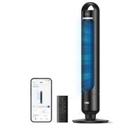Dreo ventilador de torre inteligente para dormitorio, ventilador de pie silencioso 28 dB, alcance del aire hasta 8,8 m, 4 velocidades y 3 modos, temporizador 8 h, control por app, oscilación 90°
