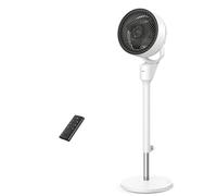 Dreo Ventilatore a Piantana Silenzioso 25dB, Oscillazione Orizzontale Automatica 80°, 3 Velocità, Portata fino a 24m, Potente con Telecomando, Inclinazione Verticale Manuale 90°, Timer 6 Ore