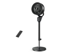 Dreo Ventilatore a Piantana Silenzioso 25dB, Oscillazione Orizzontale Automatica 80°, 3 Velocità, Portata fino a 24m, Potente con Telecomando, Inclinazione Verticale Manuale 90°, Timer 6 Ore