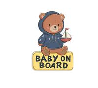 Dreothy Letreros de bebé a bordo para coche, lindo oso animal, impermeable, resistente a los rayos UV, calcomanía de seguridad para concienciación, fácil de aplicar para ventana o parachoques (bebé
