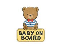 Dreothy Letreros de bebé a bordo para coche, lindo oso animal, impermeable, resistente a los rayos UV, calcomanía para bebé a bordo, señal de seguridad, fácil de aplicar para ventana o parachoques