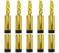 DRERIO 10 cañones de confeti de 11 cm, mini confeti para boda, fiesta, cañón de revelación de género, dorado, con tocadiscos negros giratorios a la izquierda para Navidad, aniversario, Año Nuevo