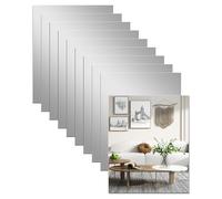 DRERIO 10 Piezas Espejos 15x10 cm Adhesivos - HD Espejo Acrílico 2mm Pequeños Espejos de Pared, Azulejos de Plástico Flexible Rectangular sin Cristal para Habitacion, Dormitorio, Armario, etc