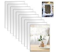 DRERIO 10 Piezas Espejos 15x20 cm Adhesivos - HD Espejo Acrílico 2mm Pequeños Espejos de Pared, Azulejos de Plástico Flexible Rectangular sin Cristal para Habitacion, Dormitorio, Armario, etc