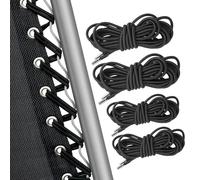 DRERIO 4 Pcs Cuerdas Elásticas (2.4m+1.5m) para Silla Reclinable Universales Jardín Hamacas Cuerdas Elásticas Cuerda para Tumbona Tumbona y Silla Elástica, Negro