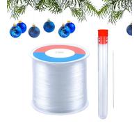 DRERIO 500m Hilo de Nylon Transparente 0,3mm Elástica Alambre Pescar Invisible Coser con Aguja de Abalorios para la fabricación de Joyas Pulseras Collar