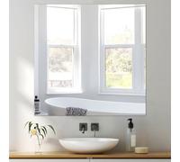 DRERIO 50cm Espejo de Pared HD Autoadhesivo - Espejo de Cristal Cuadrado, Maquillaje Grande 20'' Sin Marco - Cuadrado Adhesivo Azulejo Espejos de Cristal, para Baño Salón Entrada Pasillo Tocador