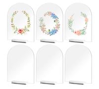 DRERIO Expositor metacrilato transparente a6, pack 6 unidades, soporte sobremesa para carteles A5, porta menú, porta precios, porta fotos para mesa, marco de acrílico transparente