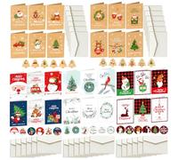 DRERIO Juego de 30 tarjetas de Navidad con sobre, con 30 motivos diferentes, tarjetas postales etiquetas tarjetas de felicitación de Navidad para la familia amigo