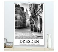 Dresden Traumstadt in Schwarz-Weiß (hochwertiger Premium Wandkalender 2026 DIN A2 hoch), Kunstdruck in Hochglanz: Einblicke in die wunderschöne Stadt Dresden