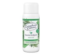 Dresdner Essenz Infusión de hierbas para sauna, 250 ml, cuidado liberador con aceite de eucalipto y aceite de naranja, sauna fresca y aromática con aceite de hinojo amargo y aceite de romero, vegano