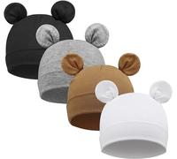 DRESHOW 4 PCS Bebé Beanie Sombrero Recién Nacidos Niño Pequeño Sombrero para Bebés Niños Gorros
