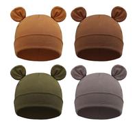 DRESHOW 4 PCS Bebé Beanie Sombrero Recién Nacidos Niño Pequeño Sombrero para Bebés Niños Gorros