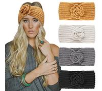 DRESHOW 4 Piezas Diadema Mujer Invierno Diadema Cabeza Anchas Cabello Turbante Banda Accesorio Pelo para Mujer