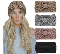 DRESHOW 4 Piezas Diadema Mujer Invierno Diadema Cabeza Anchas Cabello Turbante Banda Accesorio Pelo para Mujer