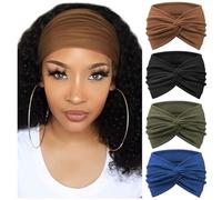 DRESHOW 4 Piezas Diadema Para Mujer Turbante Bohemia Elástico Cinta Banda para El Cabello Diadema Accesorios Para El Cabello