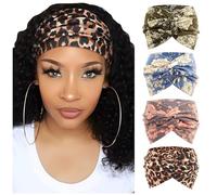 DRESHOW 4 Piezas Diadema Para Mujer Turbante Bohemia Elástico Cinta Banda para El Cabello Diadema Accesorios Para El Cabello