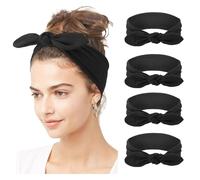 DRESHOW 4 Piezas Diadema Para Mujer Turbante Bohemia Elástico Cinta Banda para El Cabello Diadema Accesorios Para El Cabello