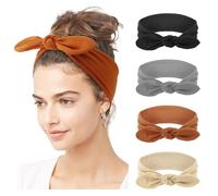 DRESHOW 4 Piezas Diadema Para Mujer Turbante Bohemia Elástico Cinta Banda para El Cabello Diadema Accesorios Para El Cabello