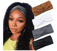 DRESHOW 4 Piezas Diadema Para Mujer Turbante Bohemia Elástico Cinta Banda para El Cabello Diadema Accesorios Para El Cabello