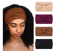 DRESHOW 4 Piezas Diadema Para Mujer Turbante Bohemia Elástico Cinta Banda para El Cabello Diadema Accesorios Para El Cabello