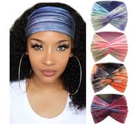 DRESHOW 4 Piezas Diadema Para Mujer Turbante Bohemia Elástico Cinta Banda para El Cabello Diadema Accesorios Para El Cabello