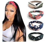 DRESHOW 4 Piezas Diadema Para Mujer Turbante Bohemia Elástico Cinta Banda para El Cabello Diadema Accesorios Para El Cabello