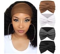 DRESHOW 4 Piezas Diadema Para Mujer Turbante Bohemia Elástico Cinta Banda para El Cabello Diadema Accesorios Para El Cabello
