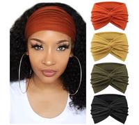 DRESHOW 4 Piezas Diadema Para Mujer Turbante Bohemia Elástico Cinta Banda para El Cabello Diadema Accesorios Para El Cabello