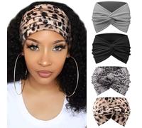 DRESHOW 4 Piezas Diadema Para Mujer Turbante Bohemia Elástico Cinta Banda para El Cabello Diadema Accesorios Para El Cabello