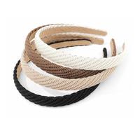 DRESHOW 4 Piezas Diademas de Punto Fino para Mujeres y Niñas Diademas de Moda Antideslizante Pelo Accesorios para el Cabello de Colores Sólidos