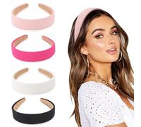 DRESHOW 4 Piezas Diademas para Mujeres y Niñas Diademas Elásticas Moda Boho Ancho Diademas Antideslizante Pelo Accesorios