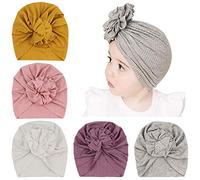 DRESHOW 5 PCS Sombreros y Gorras para Bebés Niño Niña Infantil Turbante Niño Bebé Nudo Sombrero Beanie Gorro