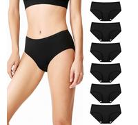 DRESHOW 6 Piezas Braguitas de Algodón Mujer Braguitas Talle Medio Suaves y Transpirables para una Comodidad Diaria