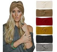 DRESHOW 6 Piezas Diadema Mujer Invierno Diadema Cabeza Anchas Cabello Turbante Banda Accesorio Pelo para Mujer Niñas