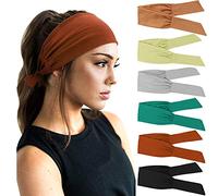 DRESHOW 6 Piezas Diademas Para Mujer Turbante Bohemia Elástico Cinta Banda para Cabello Boho Diadema Accesorios Para Cabello