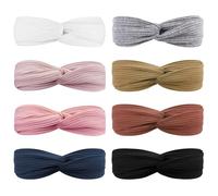 DRESHOW 8 Piezas Diademas Para Mujer Criss Cross Anudado Elástico Banda para el Cabello Stretchy Head Wrap Twisted Accesorios para el Cabello